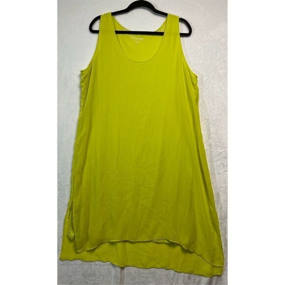 Soft Surroundings Ainsley Dress XL Chartreuse Sleeveless Knee Length Dress - Picture 1 of 6